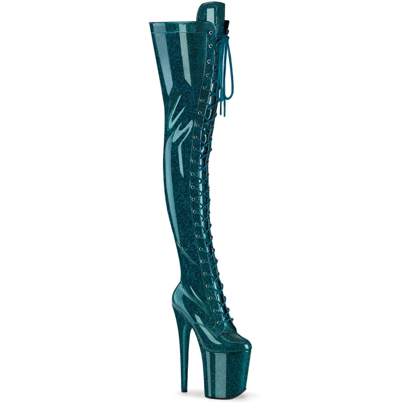 FLAMINGO-3020GP Modré kozačky Pleaser