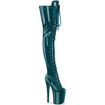 FLAMINGO-3020GP Modré kozačky Pleaser