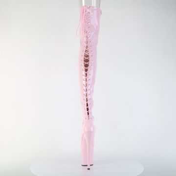 FLAMINGO-3850 Růžové stehenní kozačky Pleaser - zadní pohled FLAMINGO-3850 Růžové stehenní kozačky Pleaser - zadní pohled