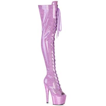 ADORE-3021GP Fialkové kozačky nad kolena Pleaser
