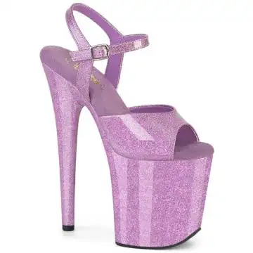 FLAMINGO-809GP Levandulové sexy boty Pleaser
