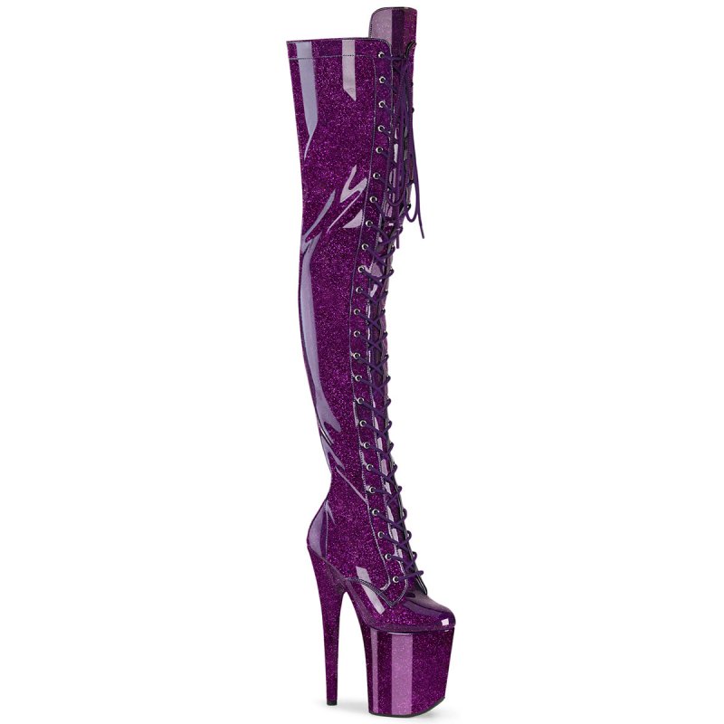 FLAMINGO-3020GP Fialové sexy kozačky