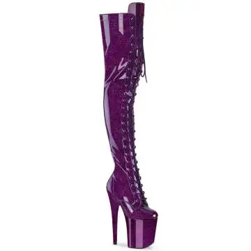 FLAMINGO-3020GP Fialové sexy kozačky