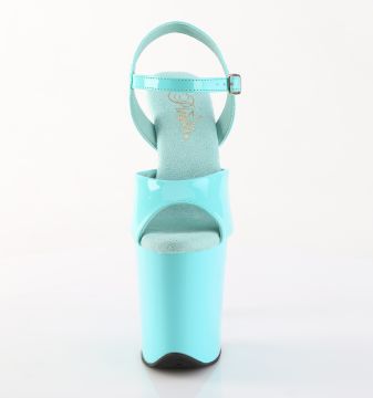 FLAMINGO-809 Světle modré sexy sandály Pleaser - přední pohled FLAMINGO-809 Světle modré sexy sandály Pleaser - přední pohled
