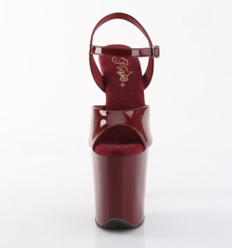 FLAMINGO-809 Rudé pole dance sandály Pleaser - přední pohled FLAMINGO-809 Rudé pole dance sandály Pleaser - přední pohled