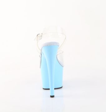 ADORE-708 Světle modré taneční sandály Pleaser Pleaser - zadní pohled