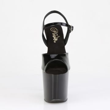 RAZZLE-809 Černé taneční sandály Pleaser Pleaser - přední pohled