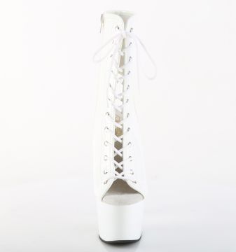 ADORE-1016 Bílé taneční kotníkové boty Pleaser Pleaser - přední pohled ADORE-1016 Bílé taneční kotníkové boty Pleaser Pleaser - přední pohled