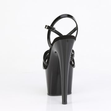 ADORE-713 Černé boty na modeling Pleaser Pleaser - zadní pohled ADORE-713 Černé boty na modeling Pleaser Pleaser - zadní pohled