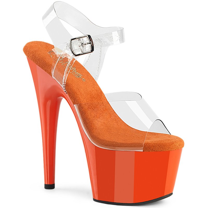 ADORE-708 Oranžové taneční sandály Pleaser