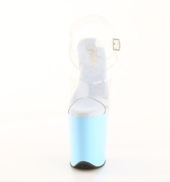 FLAMINGO-808 Světle modré taneční sandály Pleaser Pleaser - přední pohled FLAMINGO-808 Světle modré taneční sandály Pleaser Pleaser - přední pohled