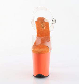 FLAMINGO-808 Oranžové sandály Pleaser Pleaser - přední pohled