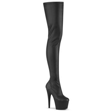 ADORE-4000 Černé kozačky na stehna Pleaser