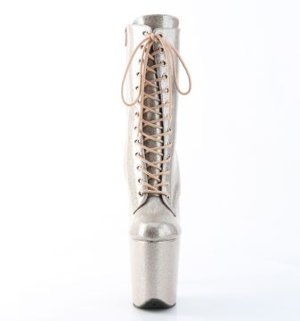 FLAMINGO-1040GP Šampaň taneční kozačky Pleaser Pleaser - přední pohled FLAMINGO-1040GP Šampaň taneční kozačky Pleaser Pleaser - přední pohled