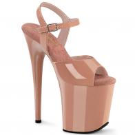 FLAMINGO-809 Pudrové taneční sandály Pleaser