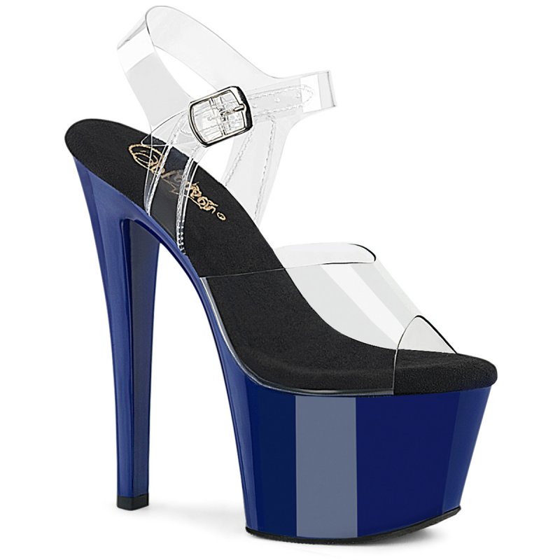 SKY-308 Modré taneční sandály Pleaser