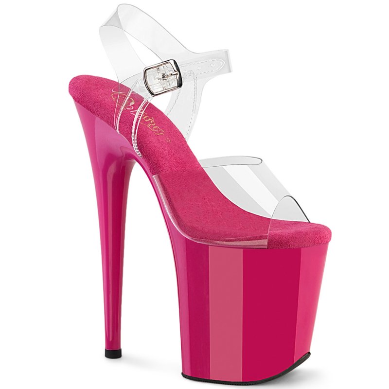 FLAMINGO-808 malinové taneční sandály Pleaser