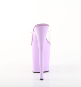 FLAMINGO-801 Fialové go-go pantofle Pleaser Pleaser - zadní pohled