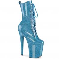 FLAMINGO-1040GP Modré taneční kozačky Pleaser