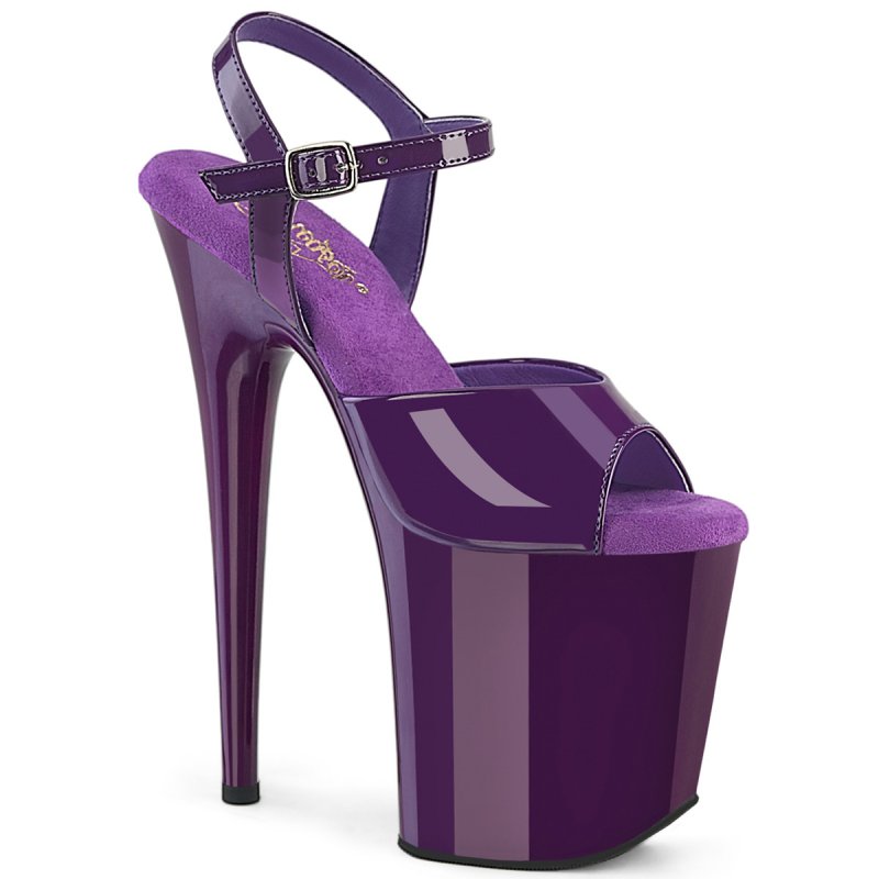 FLAMINGO-809 Purpurové taneční sandály Pleaser