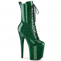 FLAMINGO-1040GP Zelené taneční kozačky Pleaser