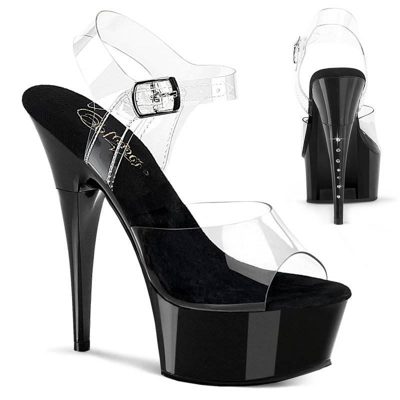 CAPTIVA-608 Černé taneční sandály Pleaser