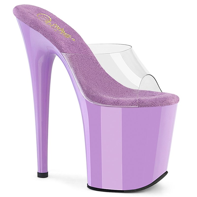 FLAMINGO-801 Fialové go-go pantofle Pleaser
