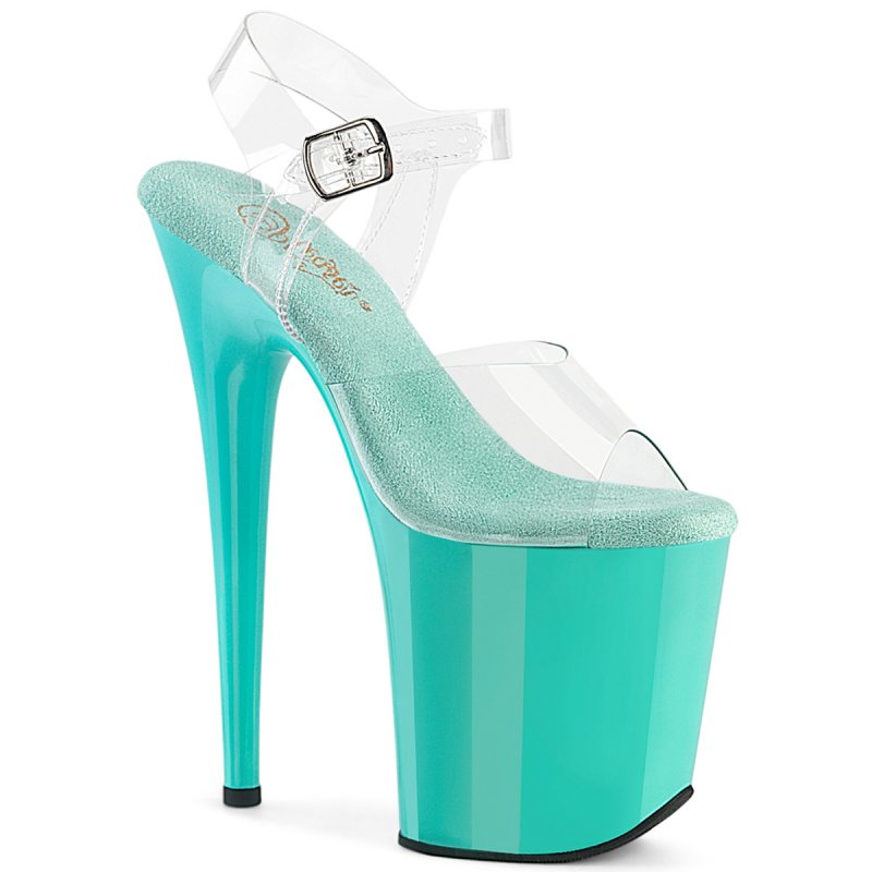FLAMINGO-808 Azurové taneční sandály Pleaser