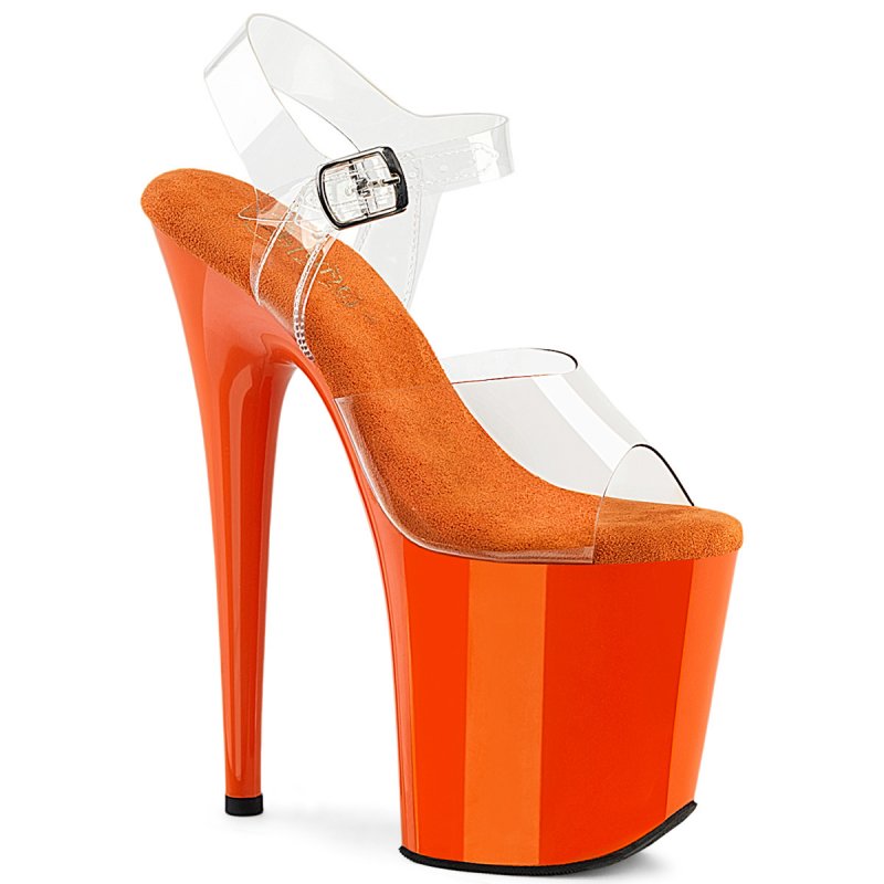 FLAMINGO-808 Oranžové sandály Pleaser