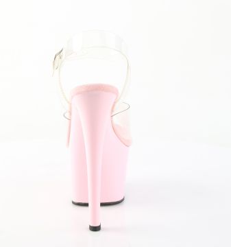 SKY-308 Růžové sandály na platformě Pleaser - zadní pohled SKY-308 Růžové sandály na platformě Pleaser - zadní pohled