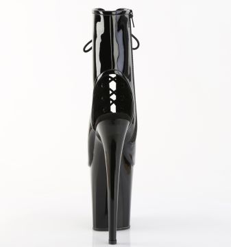 FLAMINGO-1016 Černé taneční kotníkové boty Pleaser Pleaser - zadní pohled FLAMINGO-1016 Černé taneční kotníkové boty Pleaser Pleaser - zadní pohled