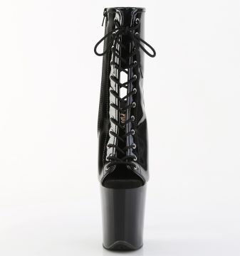 FLAMINGO-1016 Černé taneční kotníkové boty Pleaser Pleaser - přední pohled FLAMINGO-1016 Černé taneční kotníkové boty Pleaser Pleaser - přední pohled