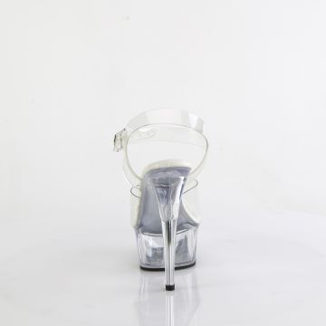 DELIGHT-608VL Průhledné sandály Pleaser Pleaser - zadní pohled