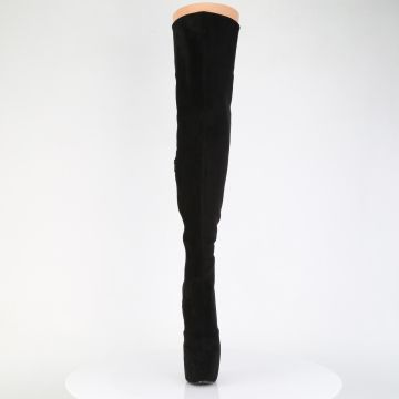 JUBILANT-3007FS Černé kozačky na stehna Pleaser - přední pohled