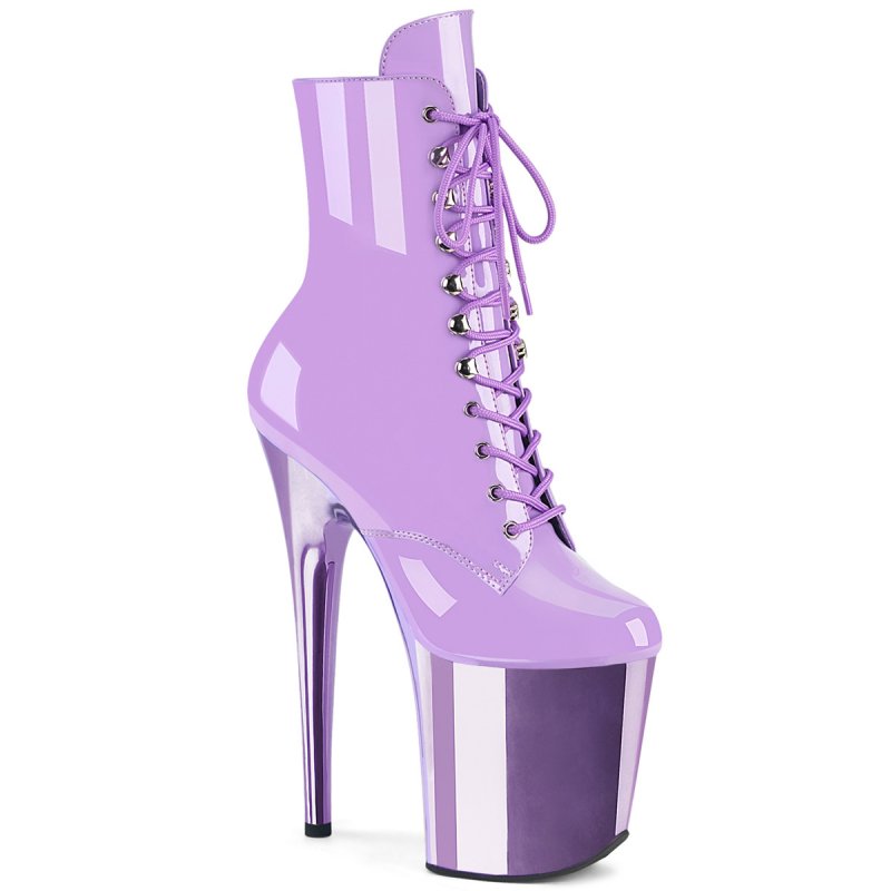 FLAMINGO-1020 Fialkové kozačky Pleaser