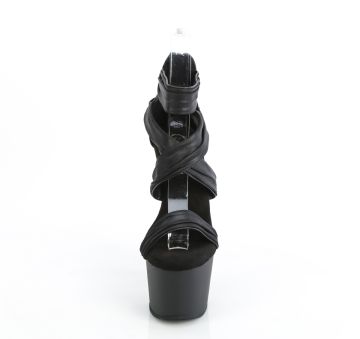 ADORE-720 Černé páskové sandály Pleaser Pleaser - přední pohled ADORE-720 Černé páskové sandály Pleaser Pleaser - přední pohled