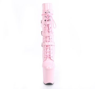 FLAMINGO-1053 Růžové lýtkové kozačky Pleaser Pleaser - přední pohled