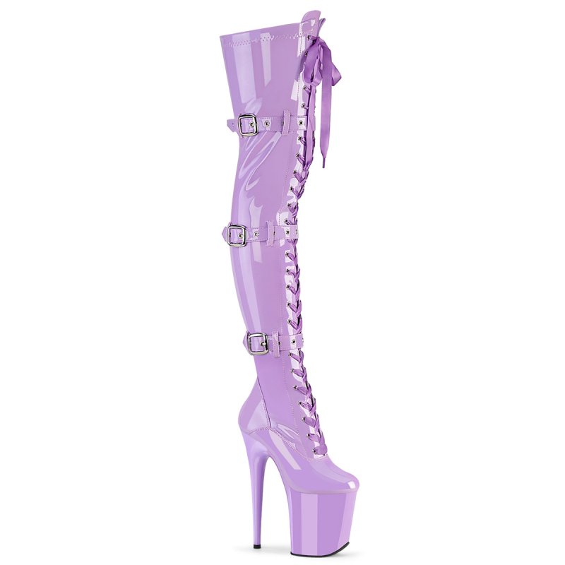 FLAMINGO-3028 Fialkové sexy kozačky na stehna