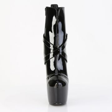 JUBILANT-1011 Černé kozačky na jehlách Pleaser - přední pohled JUBILANT-1011 Černé kozačky na jehlách Pleaser - přední pohled