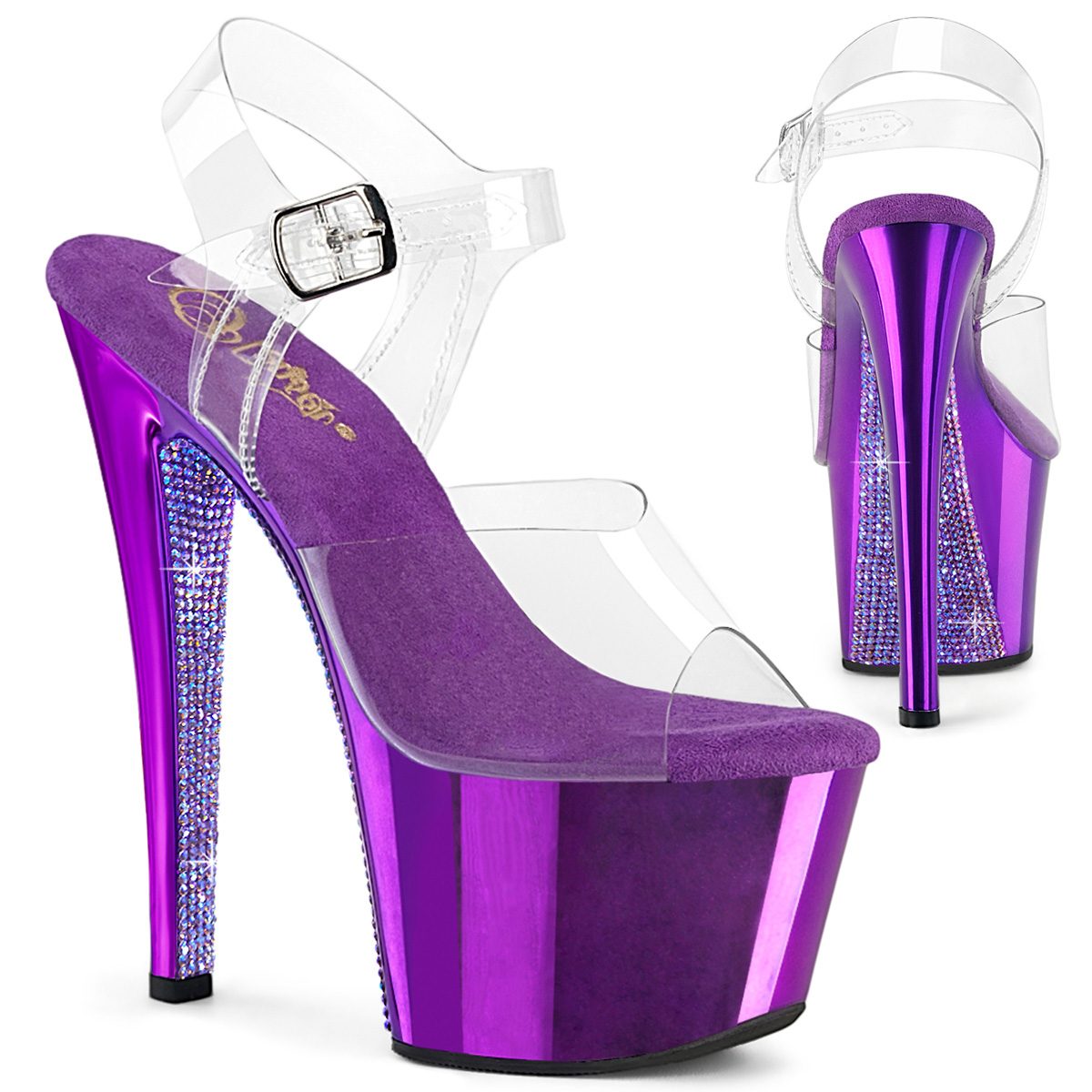 SKY-308CHRS Pleaser - fialové luxusní sandály | SKY-308CHRS Pleaser