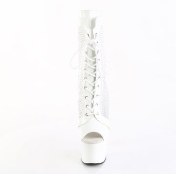 ADORE-1048RSNT Pleaser - bílé taneční kozačky Pleaser - přední pohled