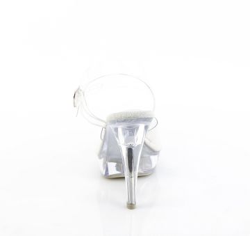 COCKTAIL-508 průhledné sandálky na podpatku Fabulicious - zadní pohled