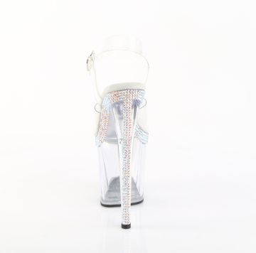 FLAMINGO-808MLS průhledné sandály zdobené kamínky Pleaser - zadní pohled