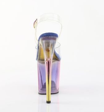 FLAMINGO-808HT Barevné sexy sandály Pleaser - zadní pohled