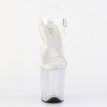 STARDANCE-808 Průhledné luxusní sexy sandály Pleaser - přední pohled STARDANCE-808 Průhledné luxusní sexy sandály Pleaser - přední pohled