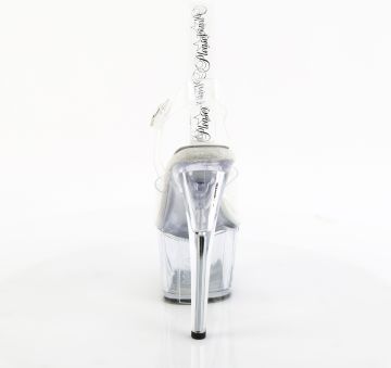 ADORE-708PREM Průhledné sandály na platformě Pleaser - zadní pohled