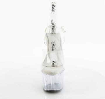 ADORE-708PREM Průhledné sandály na platformě Pleaser - přední pohled