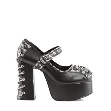 CHARADE-25 Goth černé lodičky DemoniaCult - vnější pohled