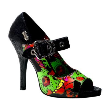 Lodičky s otevřenou špičkou ZOMBIE-07 grafitti Pleaser