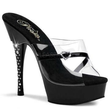 DIAMOND-601H Sexy pantofle na zdobeném vysokém podpatku a platformě Pleaser DIAMOND-601H Sexy pantofle na zdobeném vysokém podpatku a platformě Pleaser